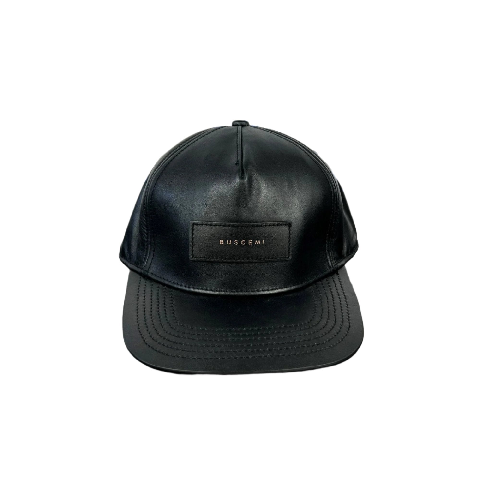 Buscemi Postback Black Smooth discount Cow Leather Hat SAMPLE