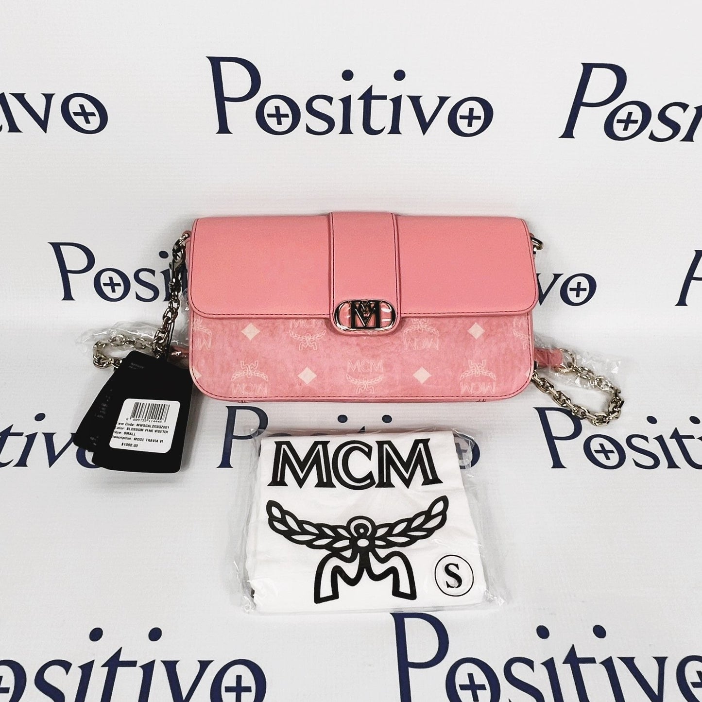 MCM Mode Travia Blossom Pink Leather Shoulder Bag | Positivo Clothing