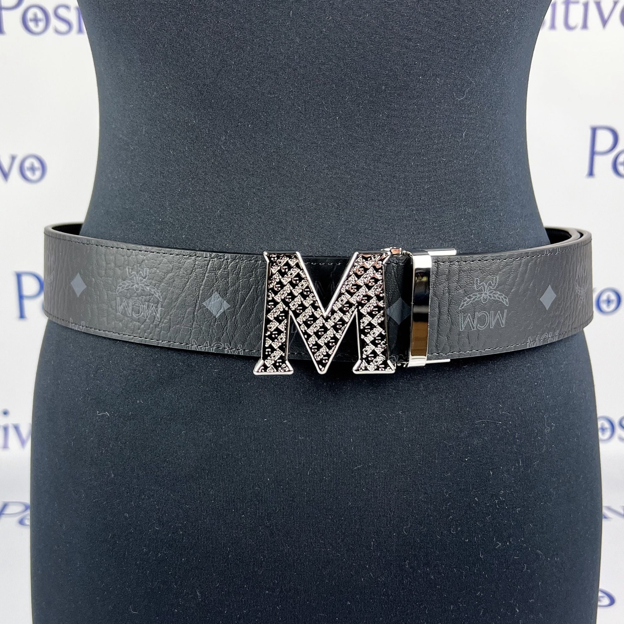 Mcm Logo Buckle Reversible Belt Candy Red