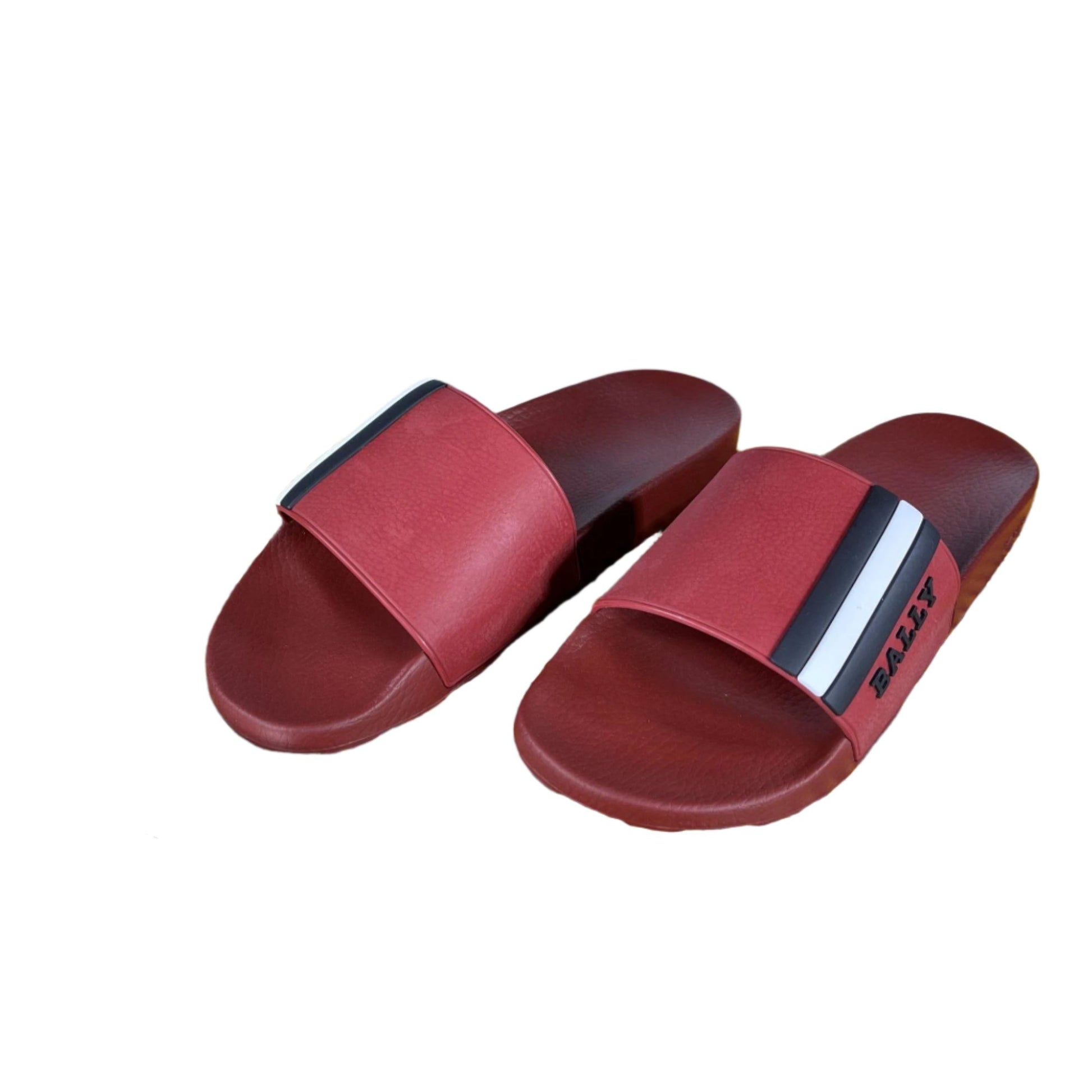 Bally Mens Saxor Red Rubber Slides | Positivo Clothing