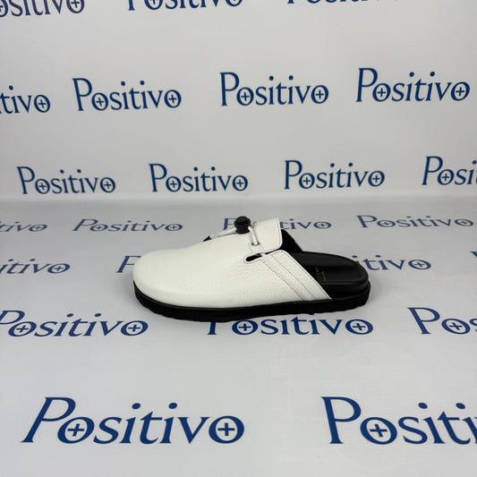 Buscemi Pietro New Alce White Leather Slippers | Positivo Clothing