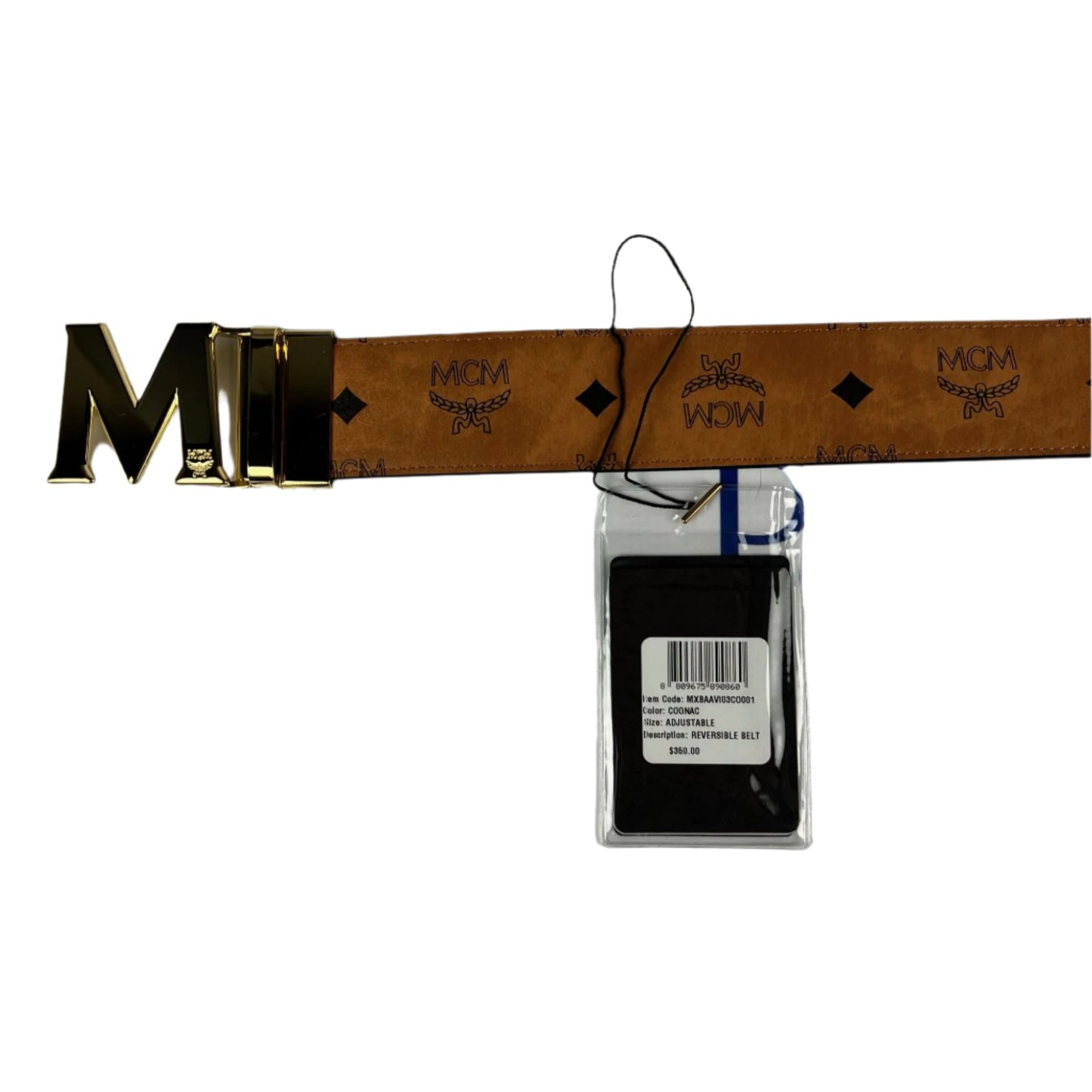 MCM Claus Cognac Leather Reversible Belt | Positivo Clothing