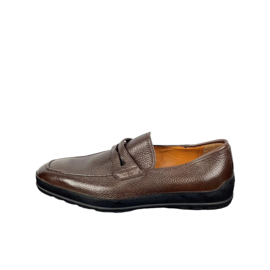 Bally Relon Brown Grained Leather Loafers | Positivo Clothing