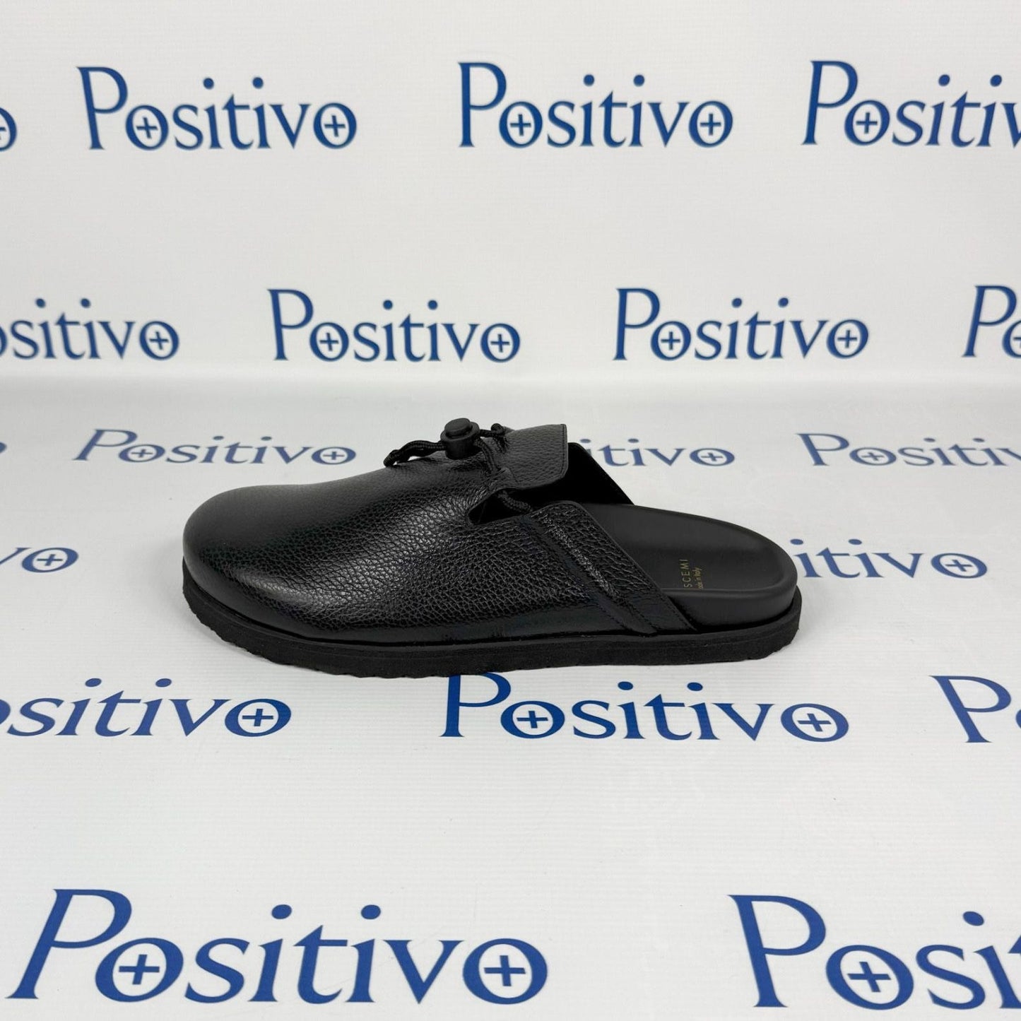 Buscemi Men Pietro New Alce Black Leather Slippers | Positivo Clothing