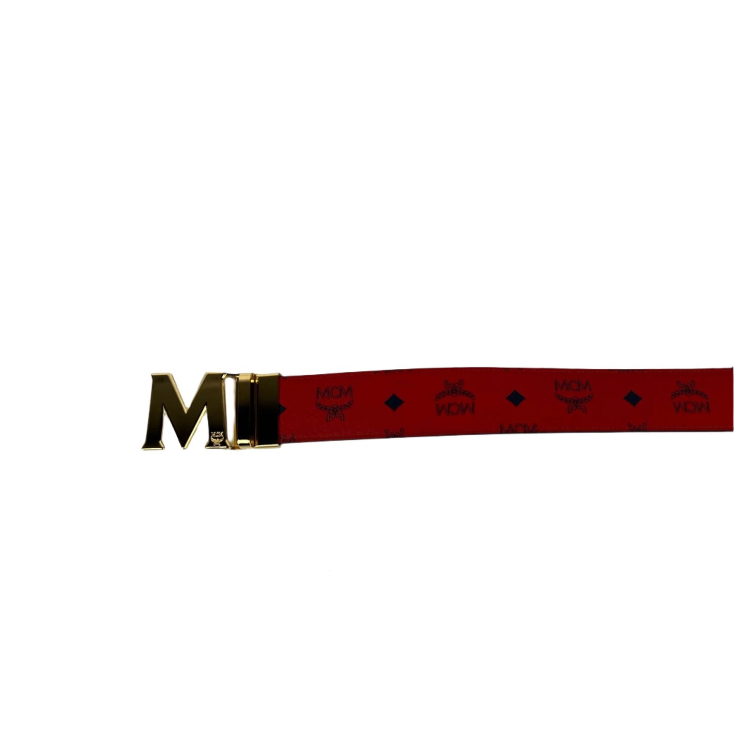 MCM Mens Claus Red Leather Reversible Belt | Positivo Clothing