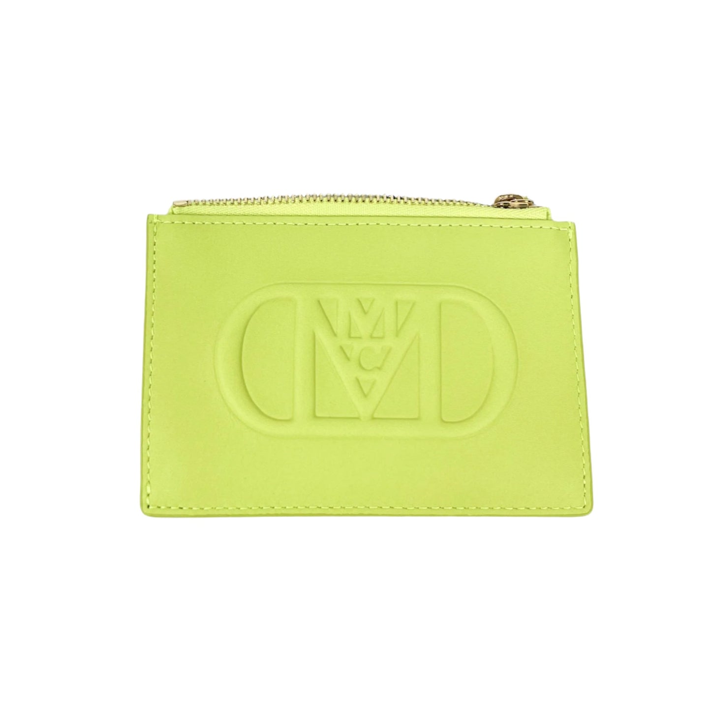 MCM Mode Travia Acid Lime Leather Card Case | Positivo Clothing