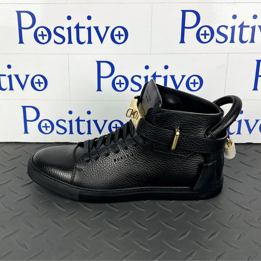 Buscemi Mens 100MM Black Leather Sneakers | Positivo Clothing