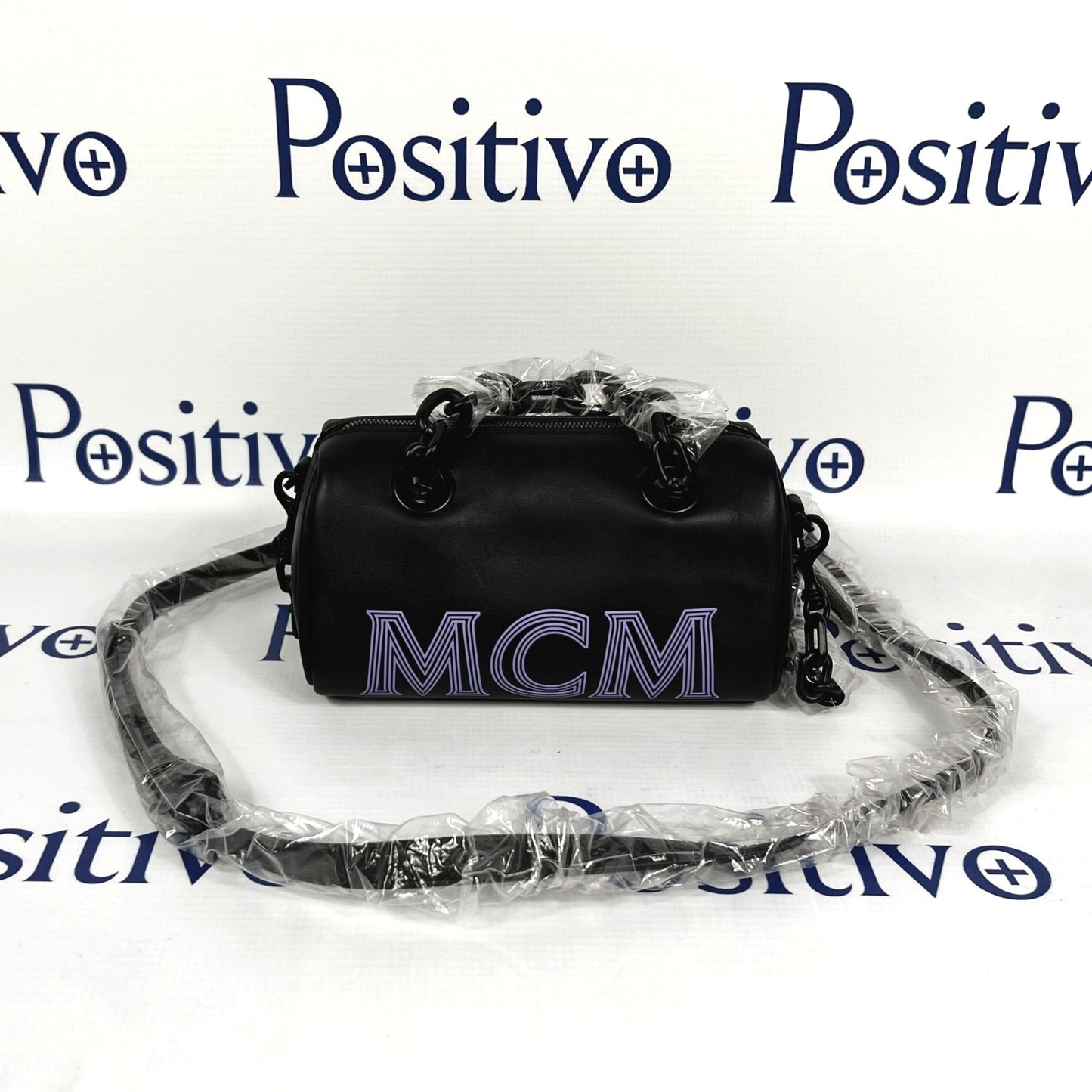 MCM Chain Black Leather Boston Bag | Positivo Clothing