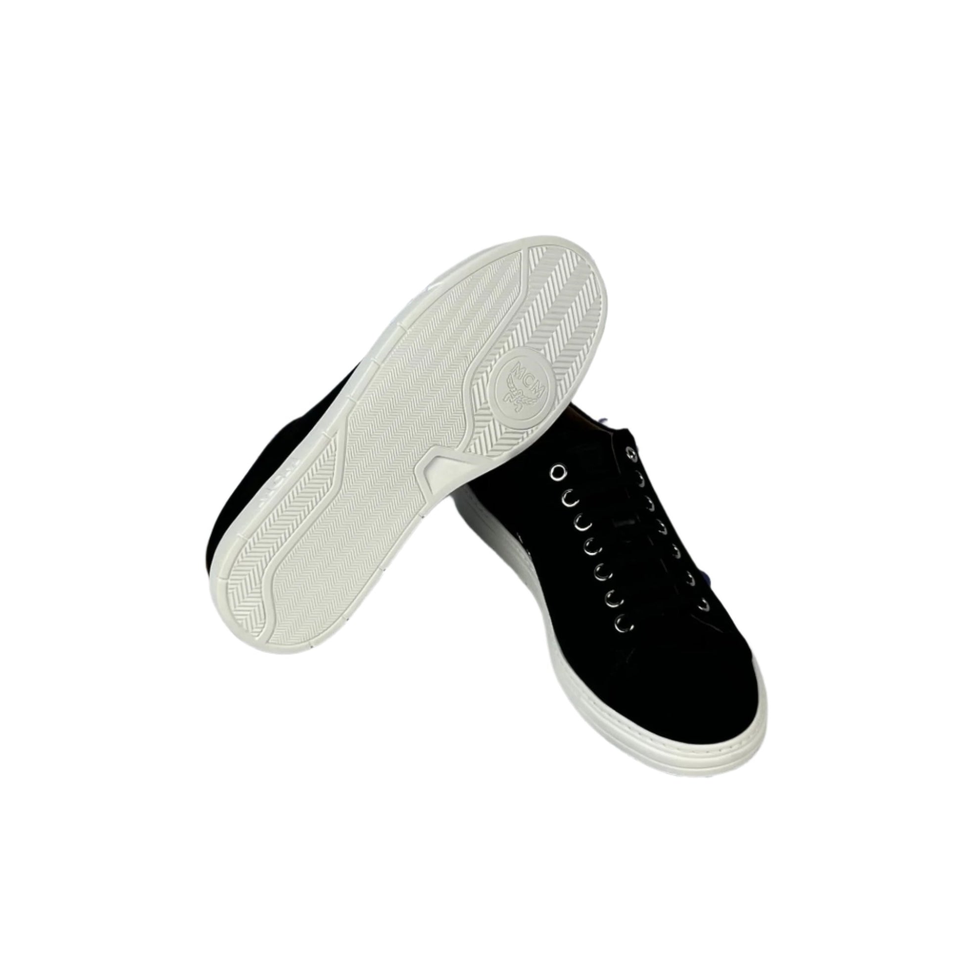 MCM LT Terrain Derby Black Cotton Canvas Sneakers | Positivo Clothing