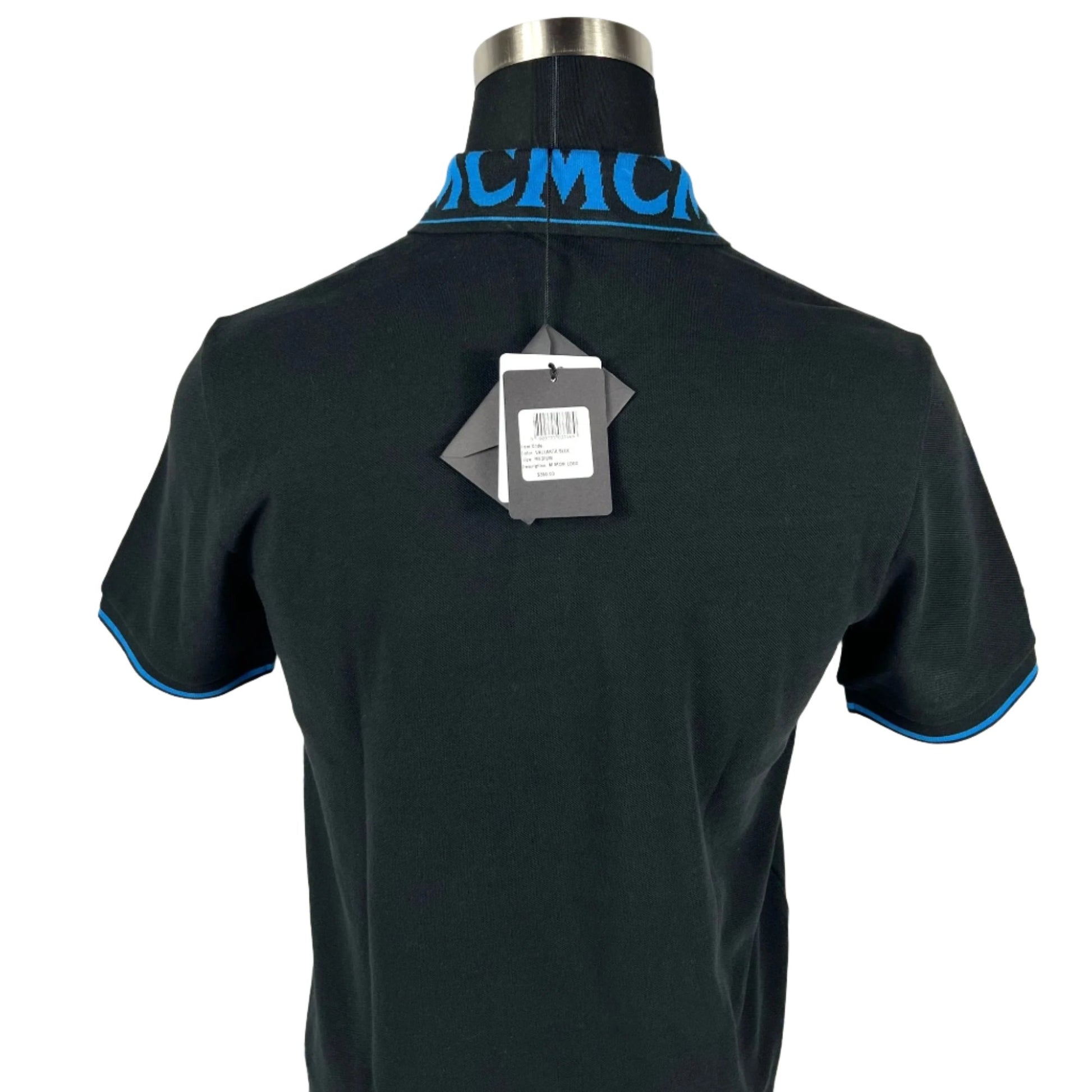 MCM Mens Logo Vallarta Blue Cotton Polo Shirt | Positivo Clothing