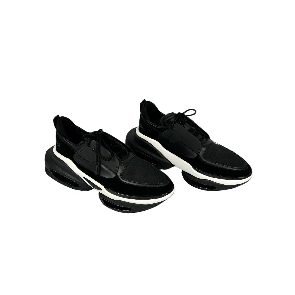 Balmain Mens Black Low Top Lace Leather Sneakers | Positivo Clothing