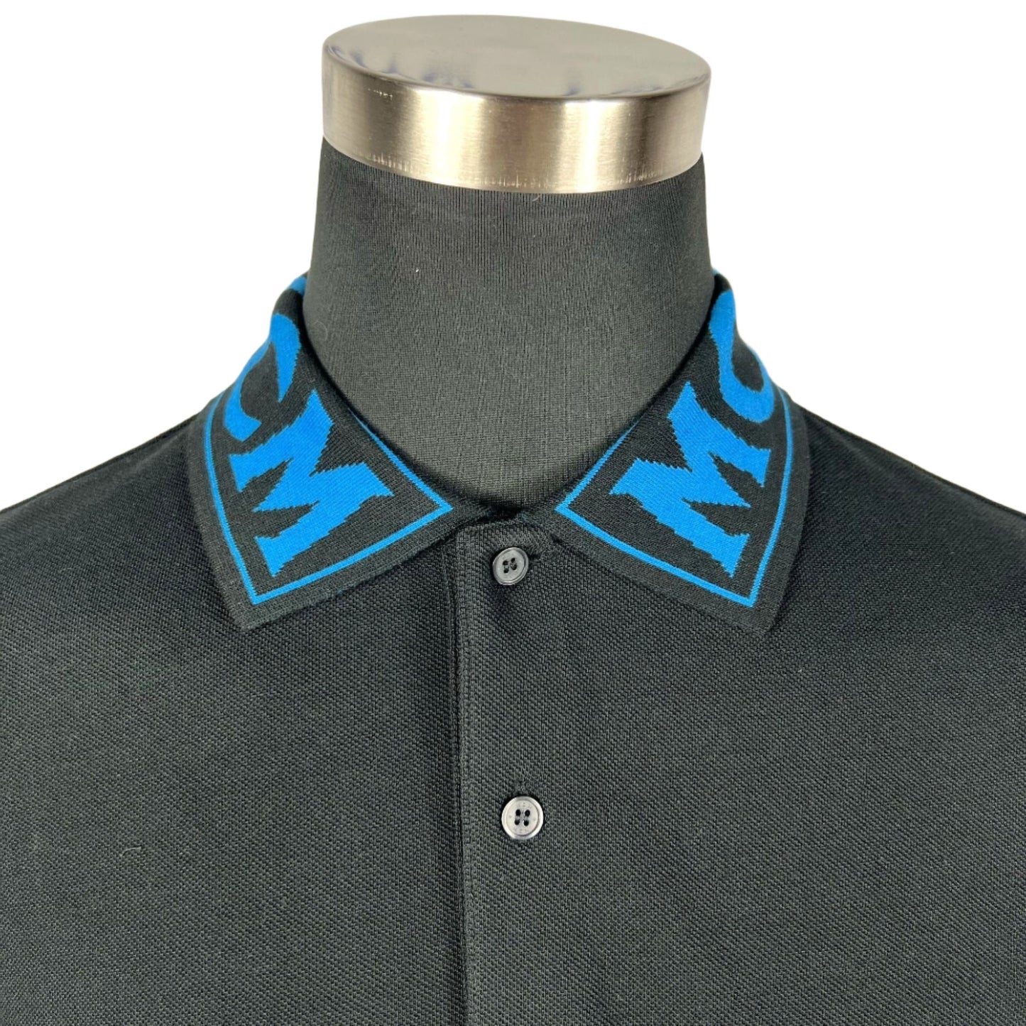 MCM Mens Logo Vallarta Blue Cotton Polo Shirt | Positivo Clothing