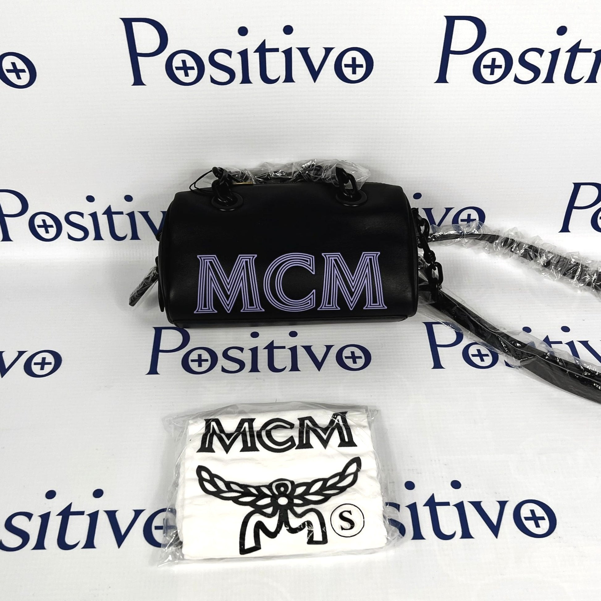 MCM Chain Black Leather Boston Bag | Positivo Clothing