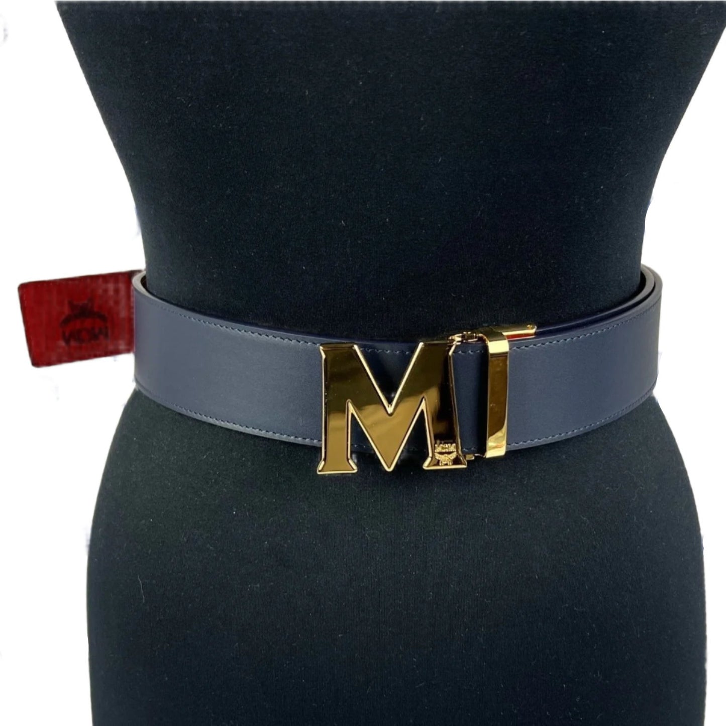 MCM Mens Claus Red Leather Reversible Belt | Positivo Clothing