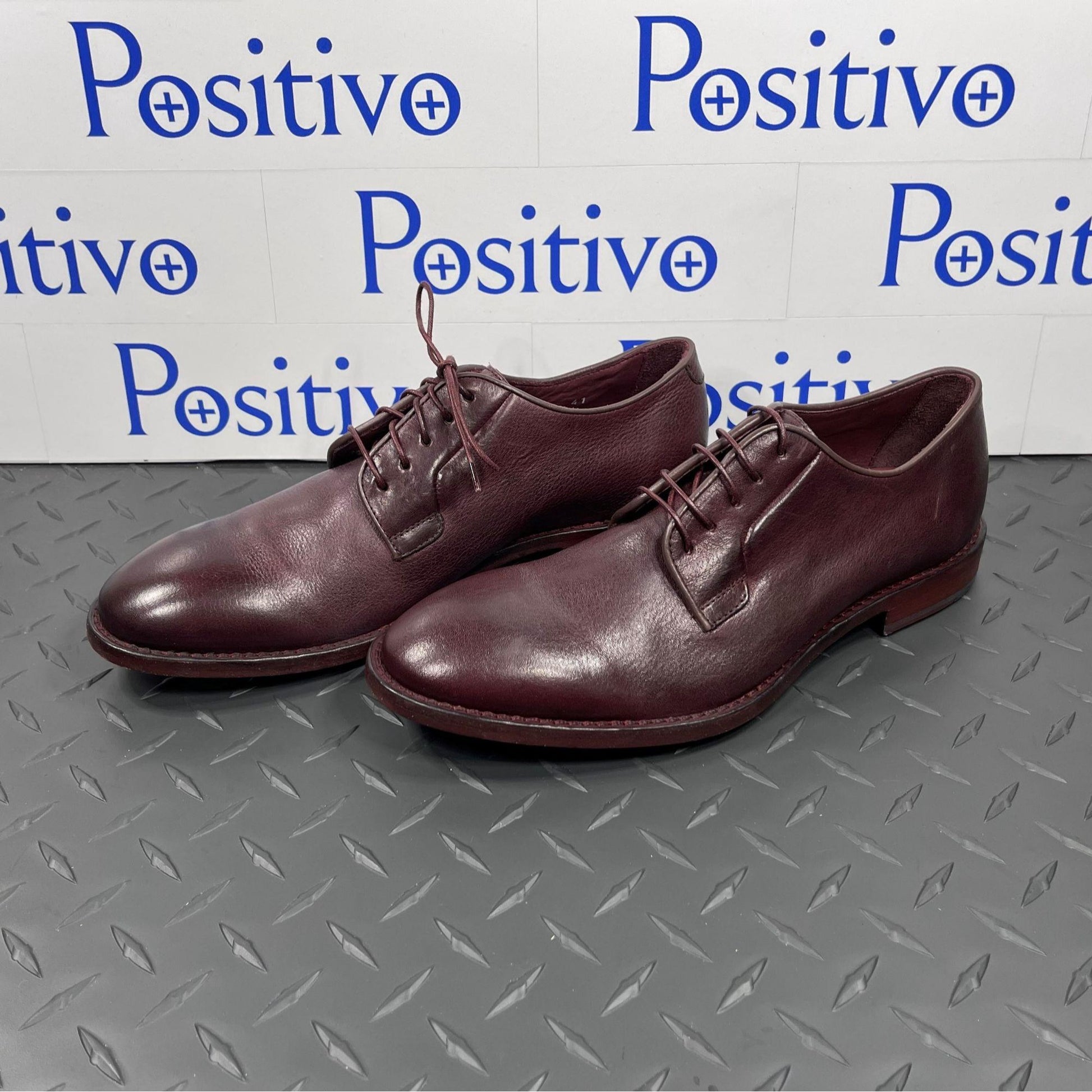 Paul Smith Chester Aubergine Leather Derby Shoes | Positivo Clothing