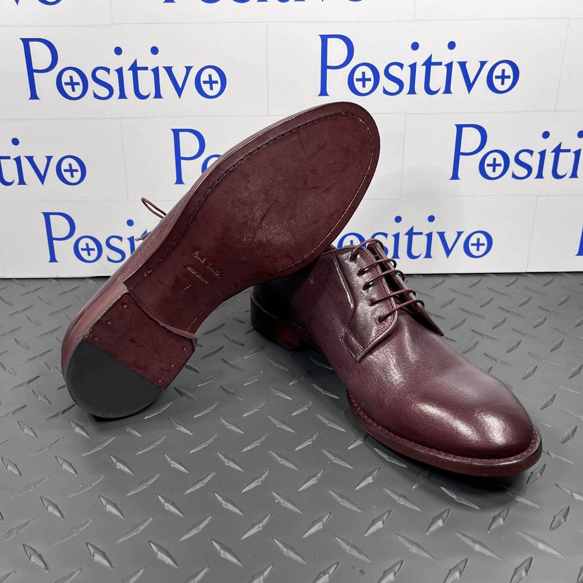 Paul Smith Chester Aubergine Leather Derby Shoes | Positivo Clothing