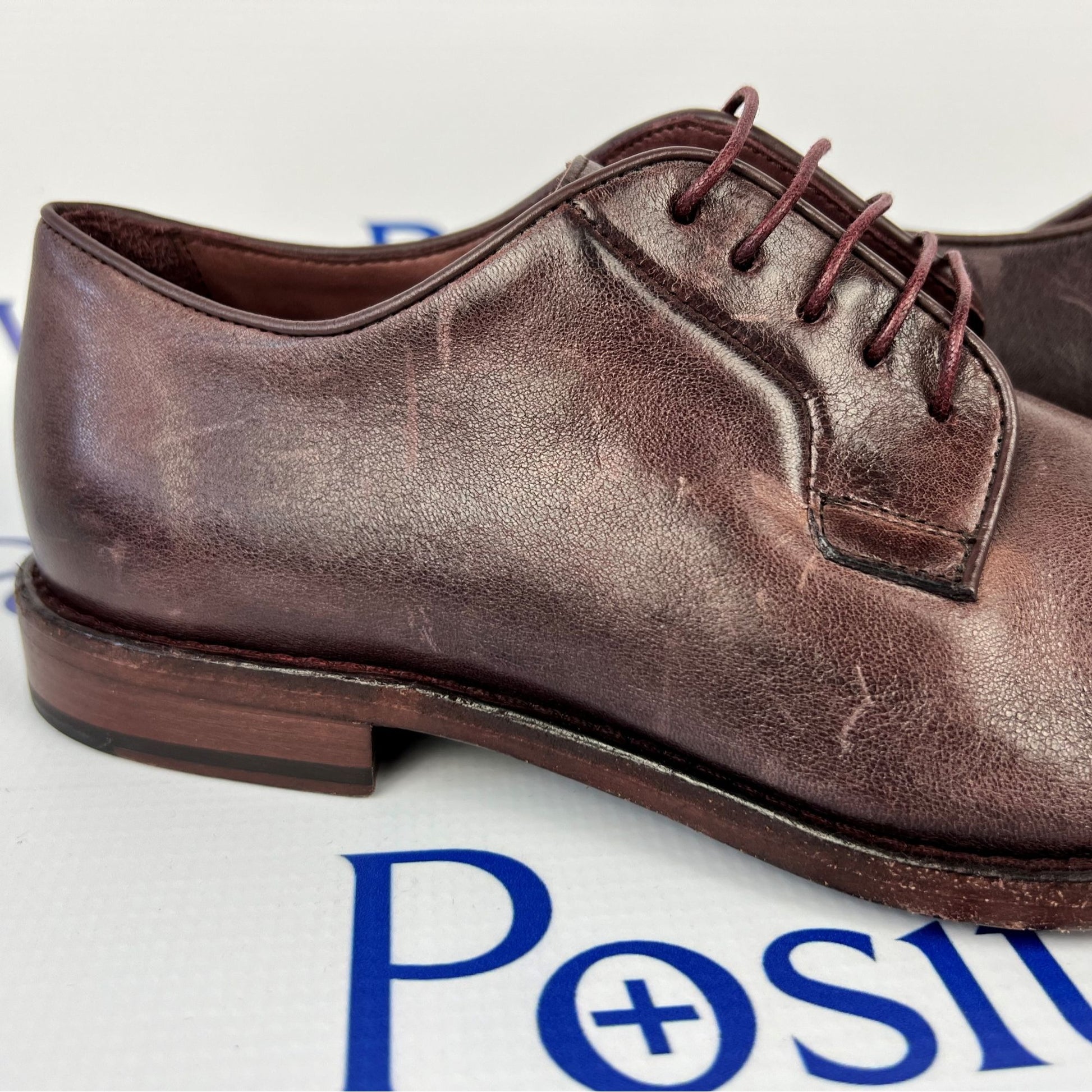 Paul Smith Chester Aubergine Leather Derby Shoes | Positivo Clothing