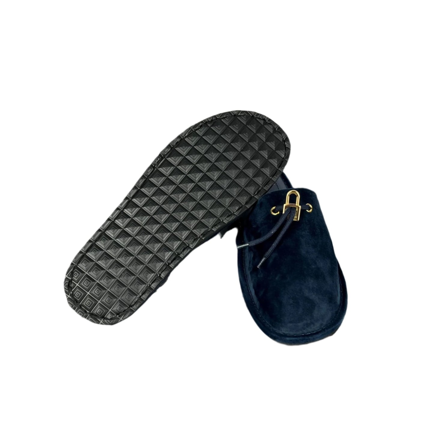 Buscemi Mens Greenwich Navy Leather Slippers | Positivo Clothing