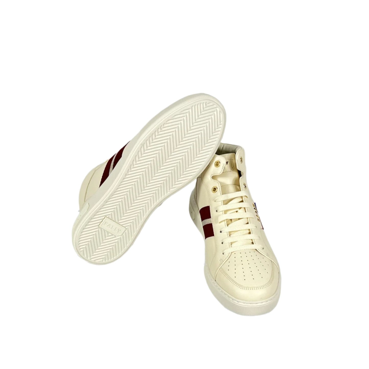 Bally Meson Bone Mid Top Leather Sneakers | Positivo Clothing