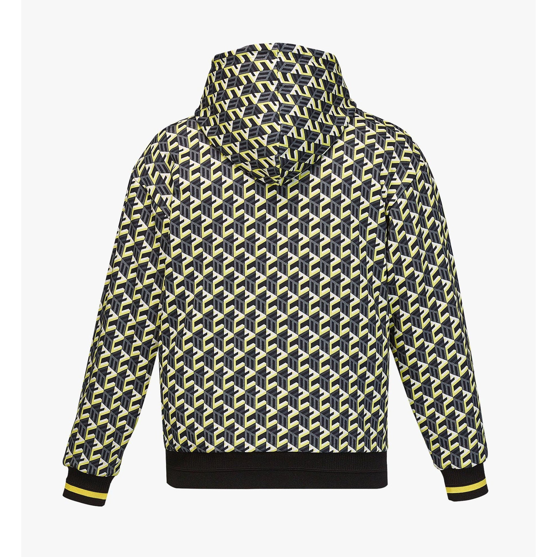 MCM Mens Yellow Cubic Monogram Print Cotton Hoodie/Sweatshirt | Positivo Clothing