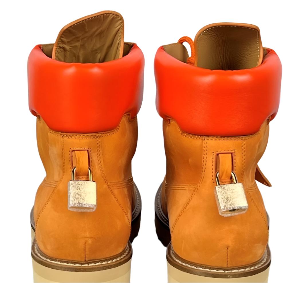 Buscemi Site Boot Orange Nabuk Leather Boots | Positivo Clothing