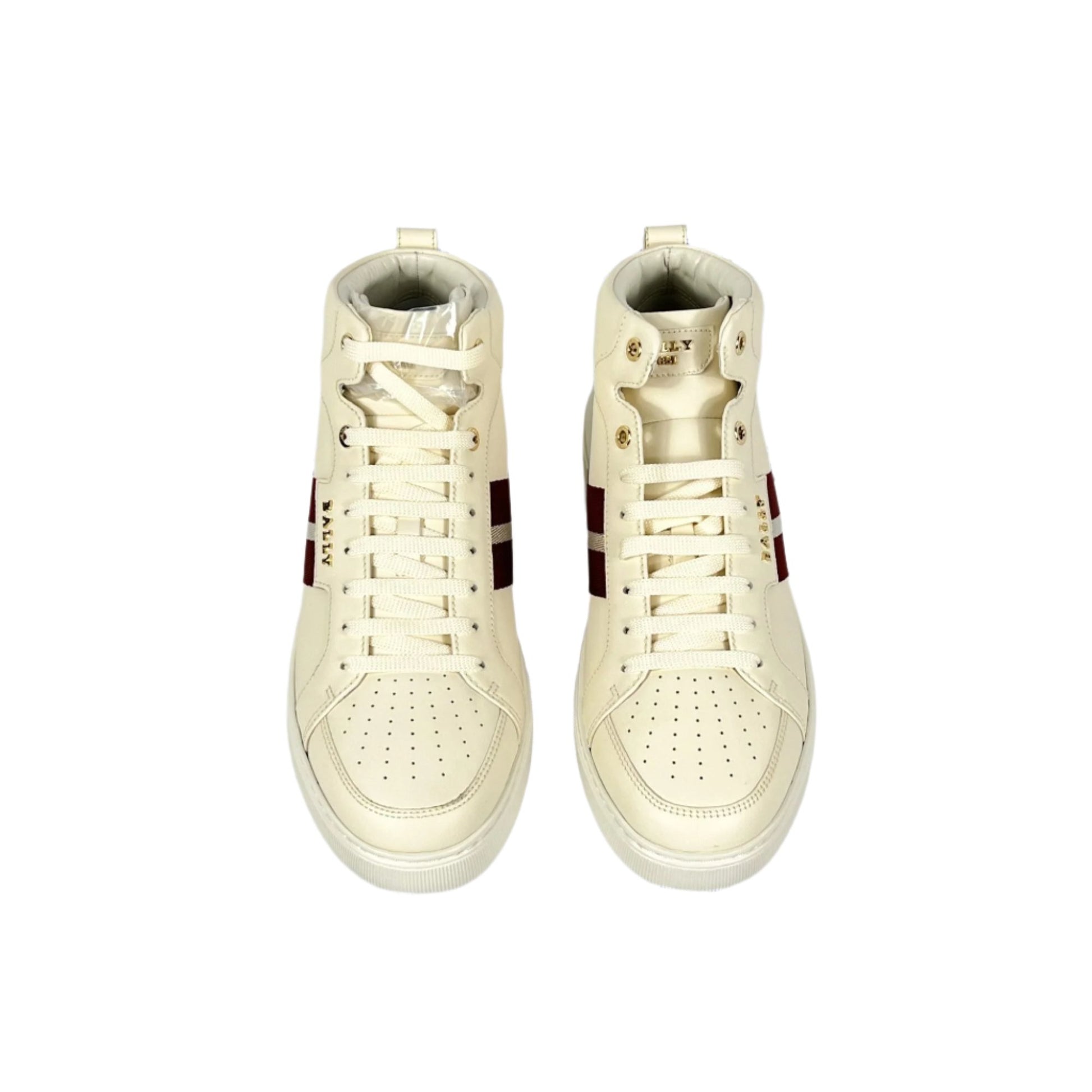 Bally Meson Bone Mid Top Leather Sneakers | Positivo Clothing