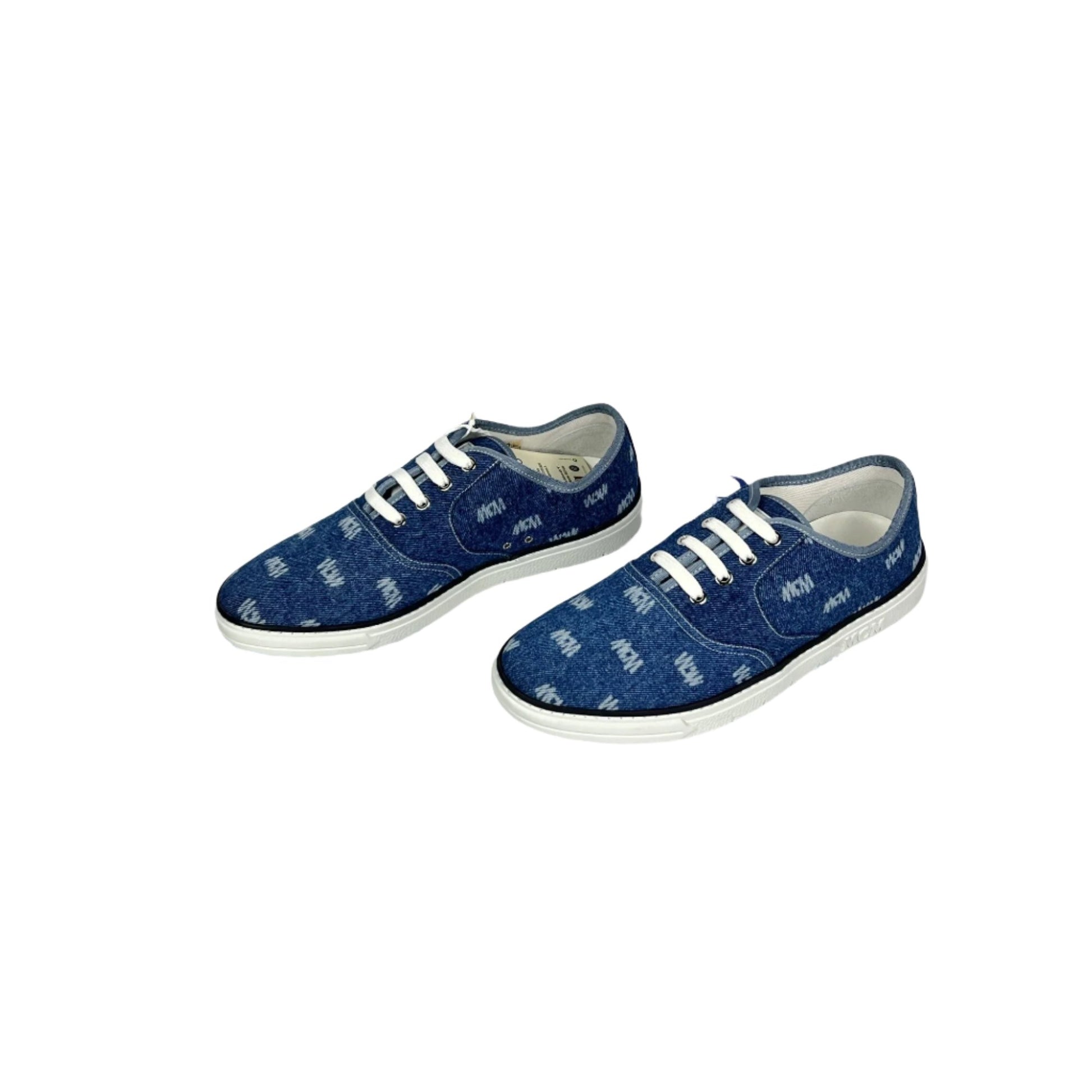 MCM Semblas Light Blue Denim Low Top Sneakers | Positivo Clothing