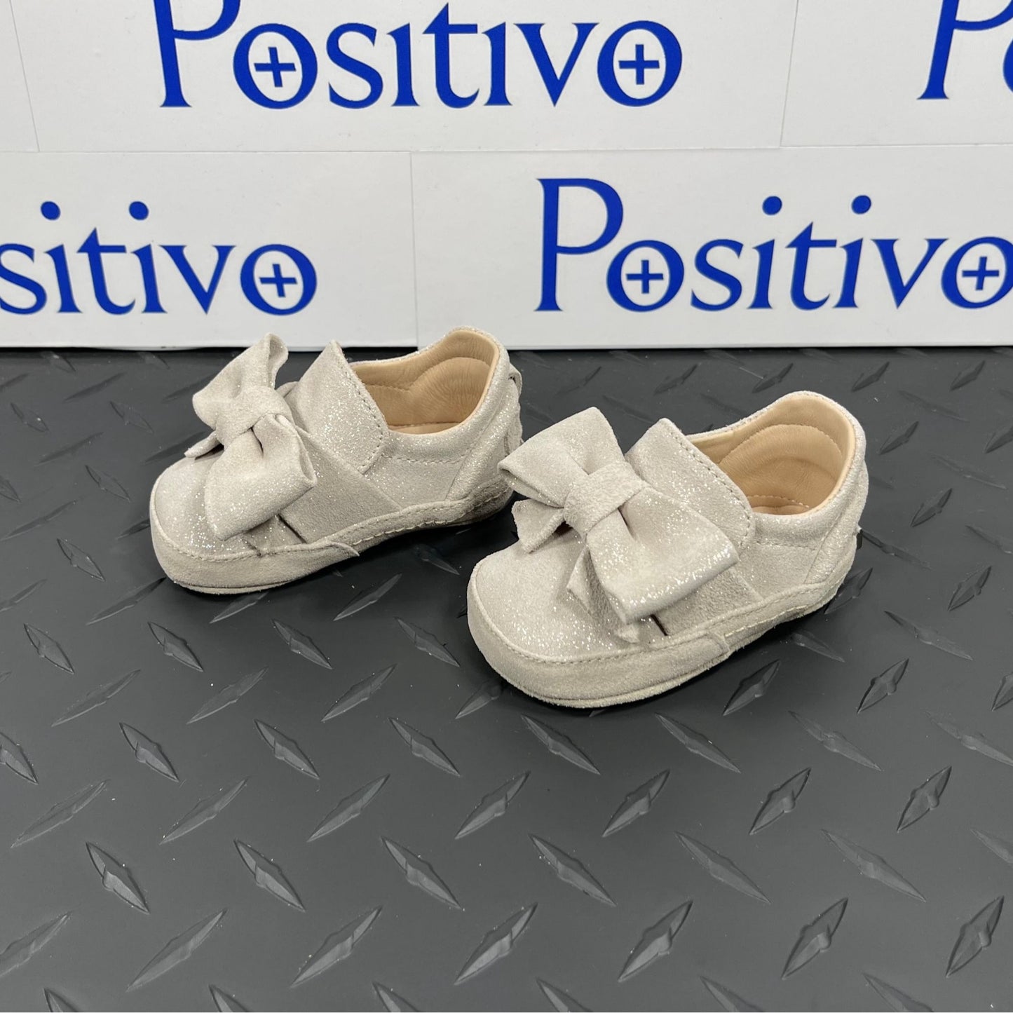 Buscemi 40MM Baby Bow Gleam Grey Sneakers | Positivo Clothing