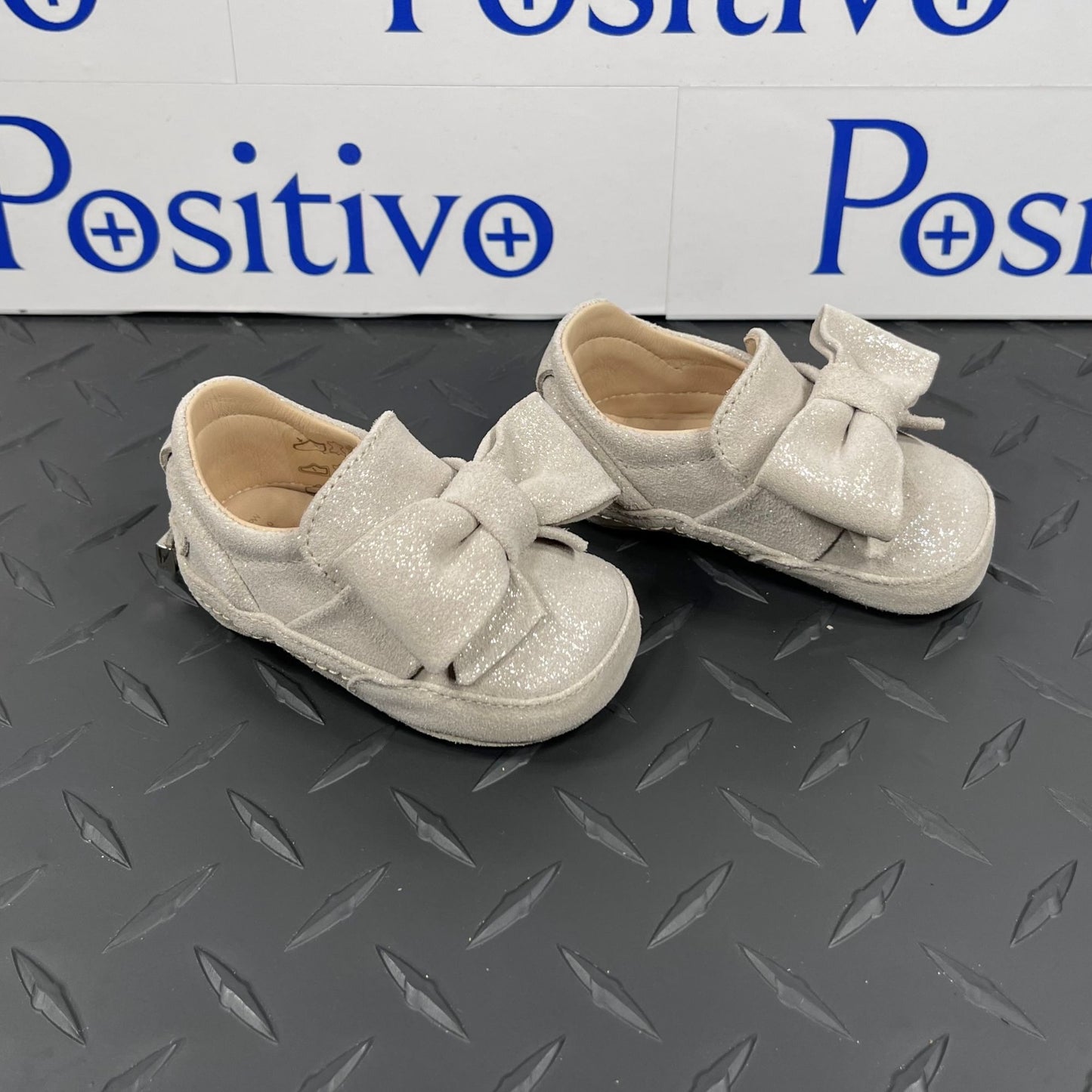 Buscemi 40MM Baby Bow Gleam Grey Sneakers | Positivo Clothing