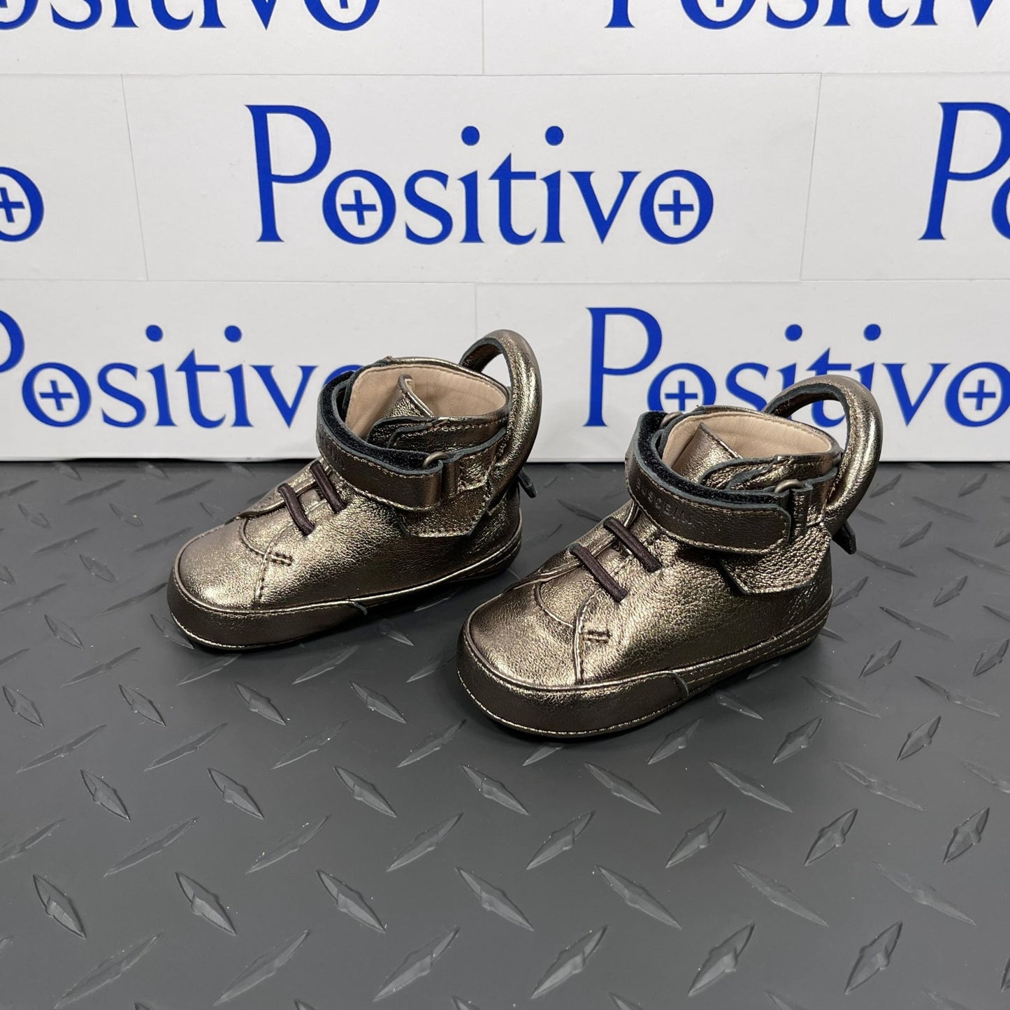 Buscemi Baby 100MM Baby Metal Bronze Leather Sneakers | Positivo Clothing