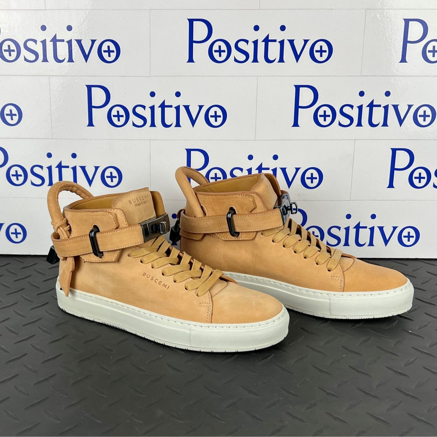 Buscemi Mens 100MM Vegtan/Avorio Leather Sneakers | Positivo Clothing