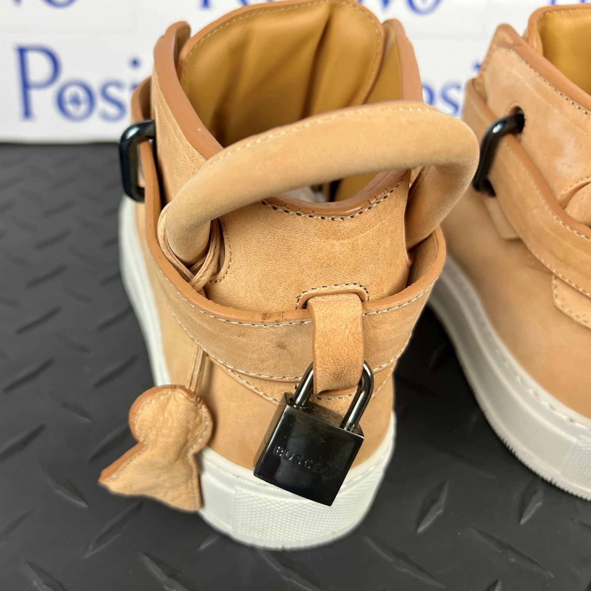 Buscemi Mens 100MM Vegtan/Avorio Leather Sneakers | Positivo Clothing