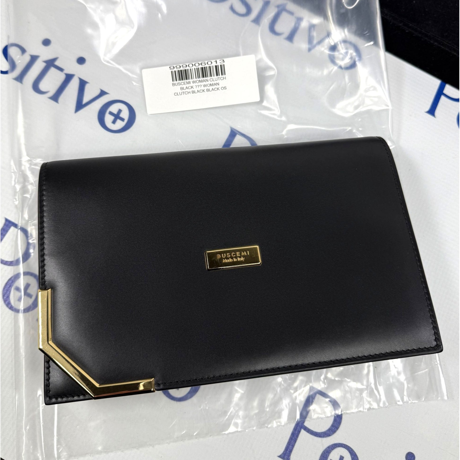 Buscemi Woman Black Leather Clutch Bag Small | Positivo Clothing