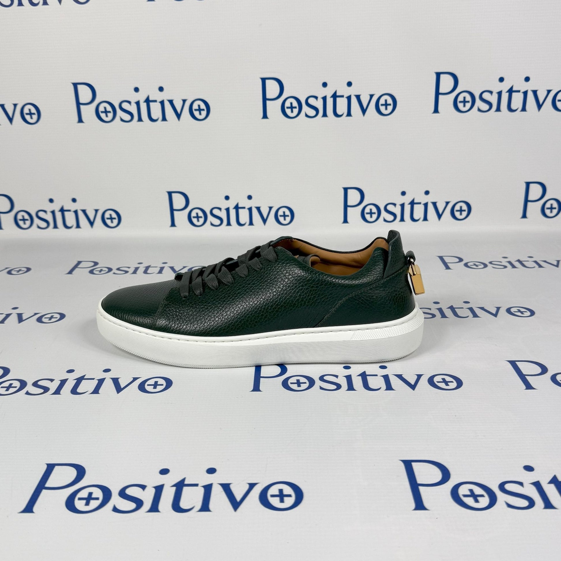 Buscemi Mens Uno Alce Emerald Leather Low Top Sneakers | Postiivo Clothing