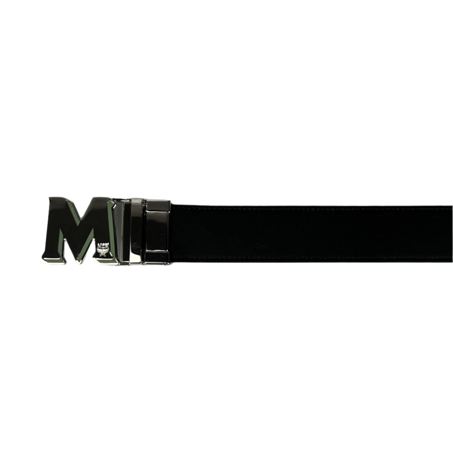 MCM Mens Claus Epoxy M Loden Frost Leather Reversible Belt Customizable | Positivo Clothing