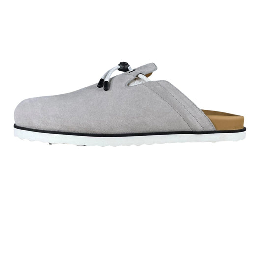 Buscemi Pietro Grey Suede Leather Slippers | Positivo Clothing