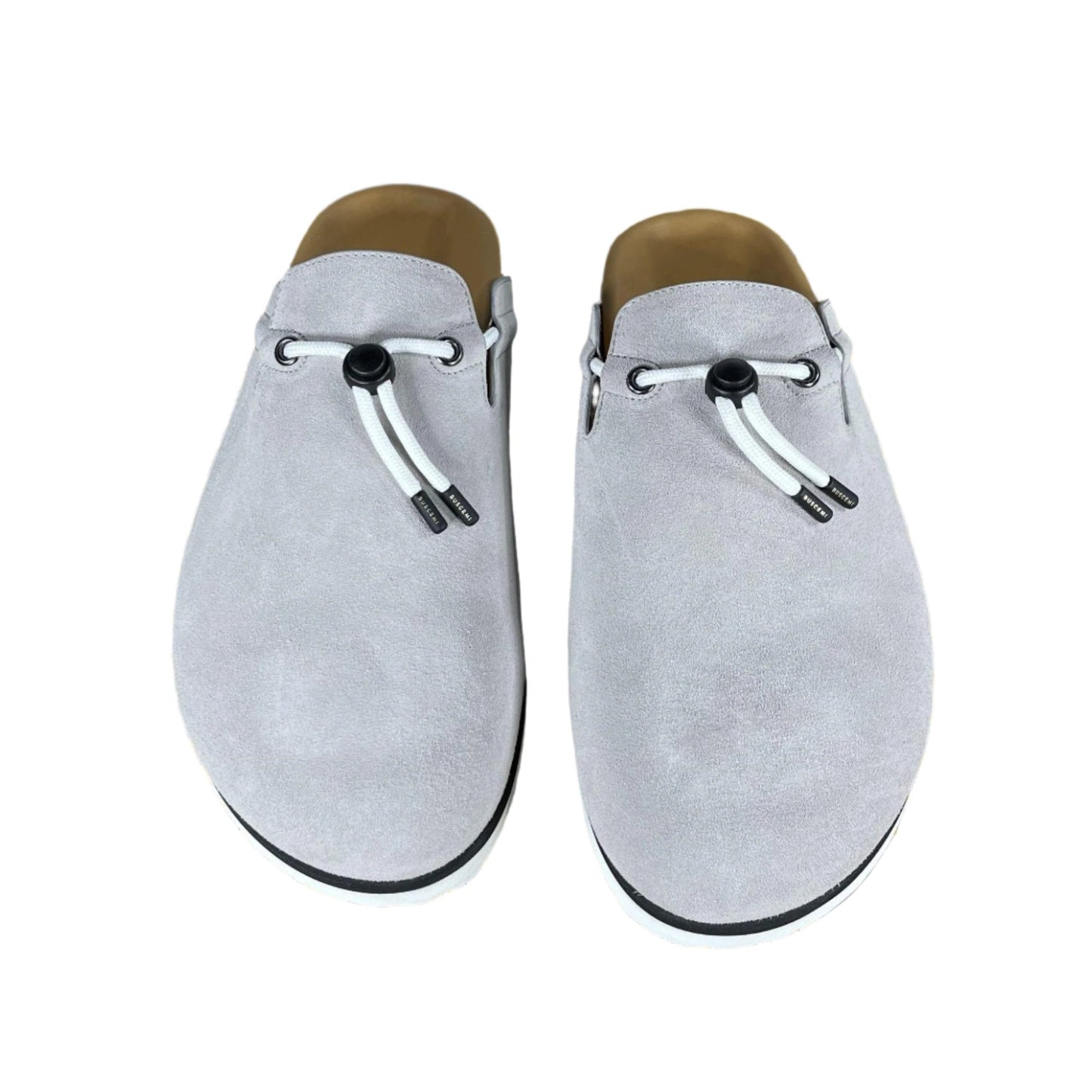 Buscemi Pietro Grey Suede Leather Slippers | Positivo Clothing