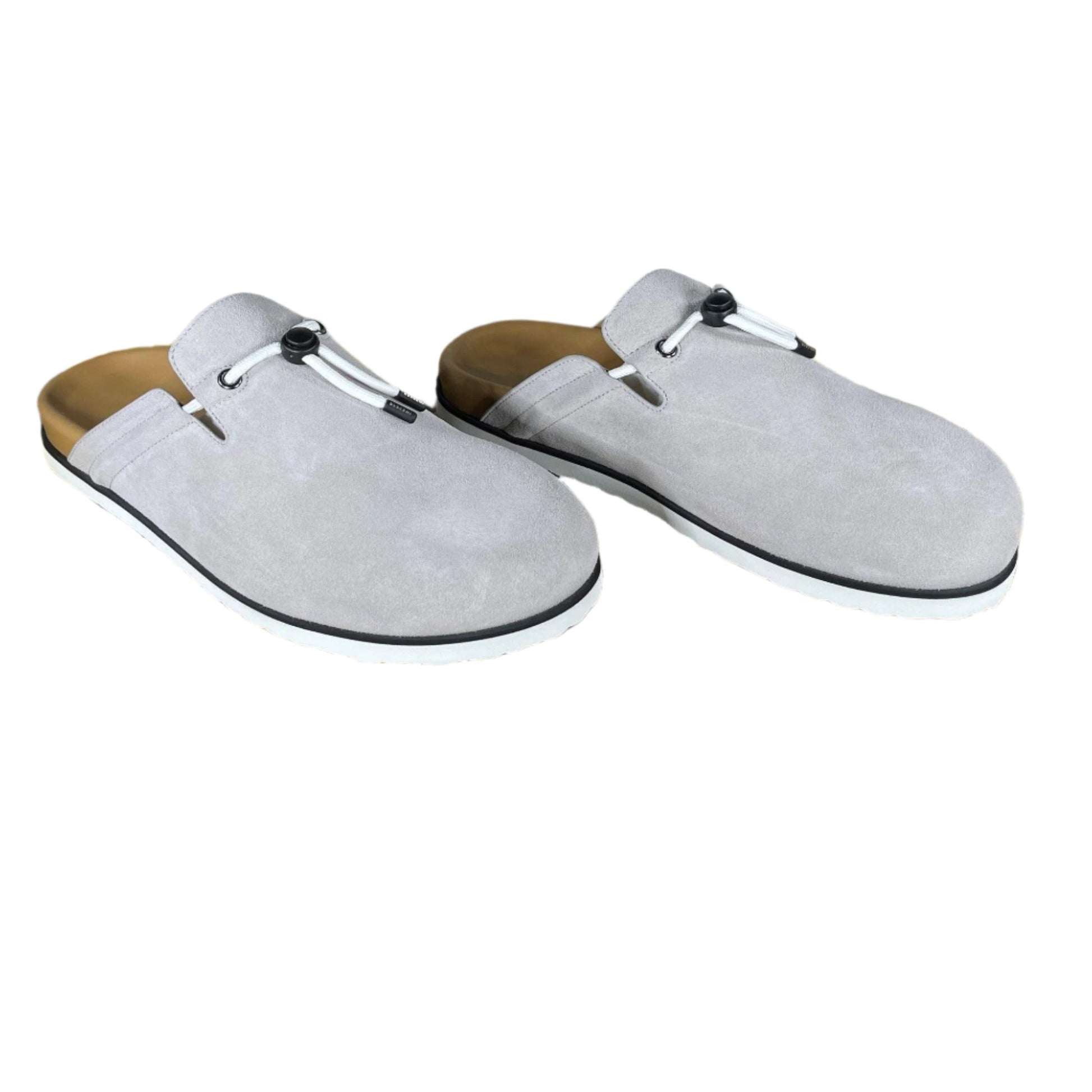 Buscemi Pietro Grey Suede Leather Slippers | Positivo Clothing