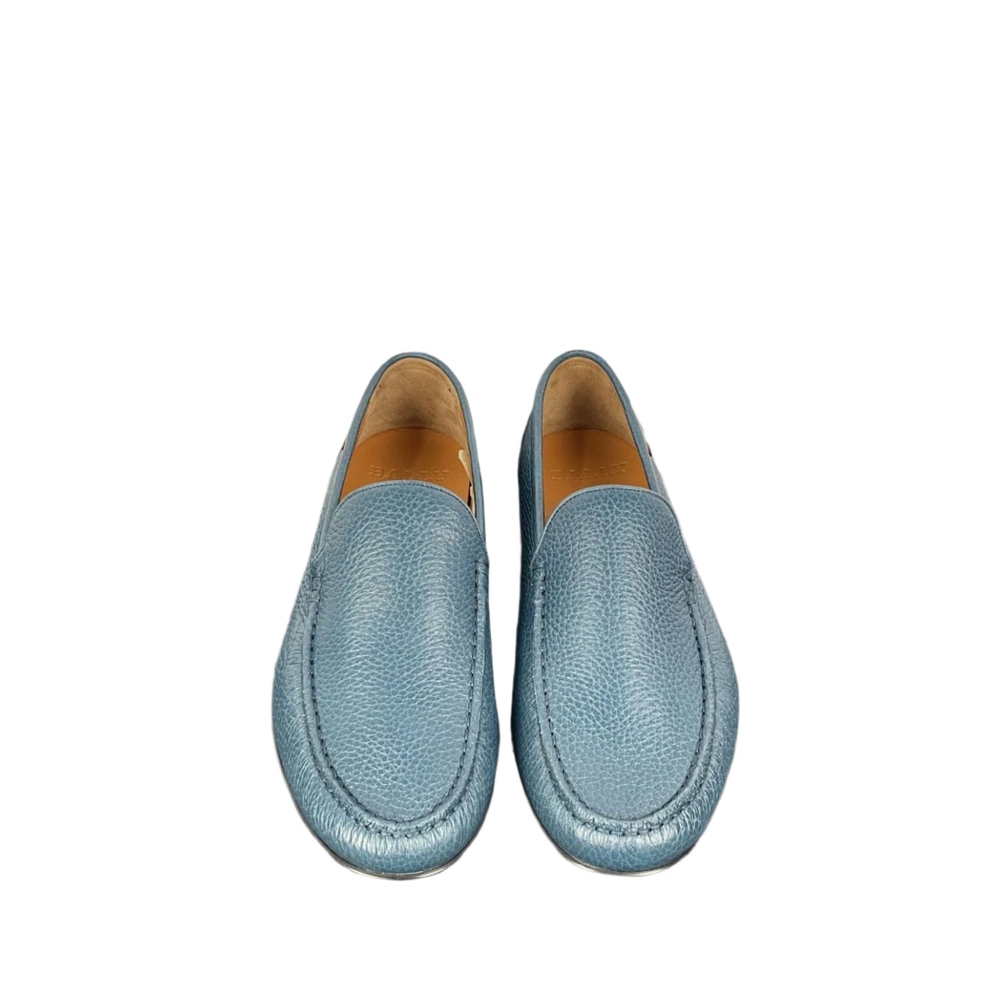 Bally Craxon Aqua Blue Grained Leather Loafers | Positivo Clothing