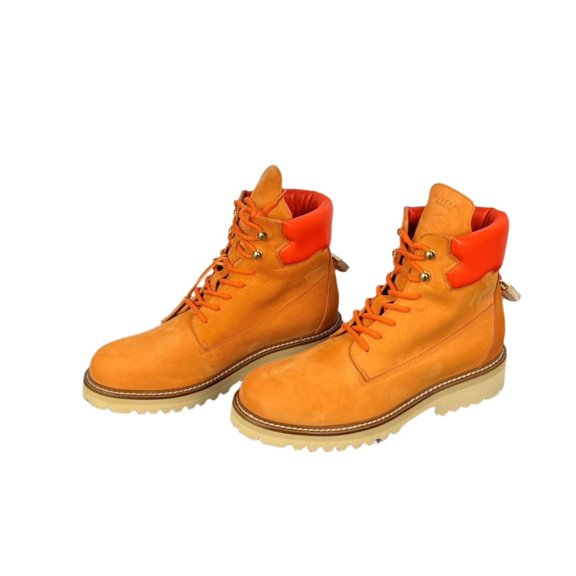 Buscemi Site Boot Orange Nabuk Leather Boots | Positivo Clothing