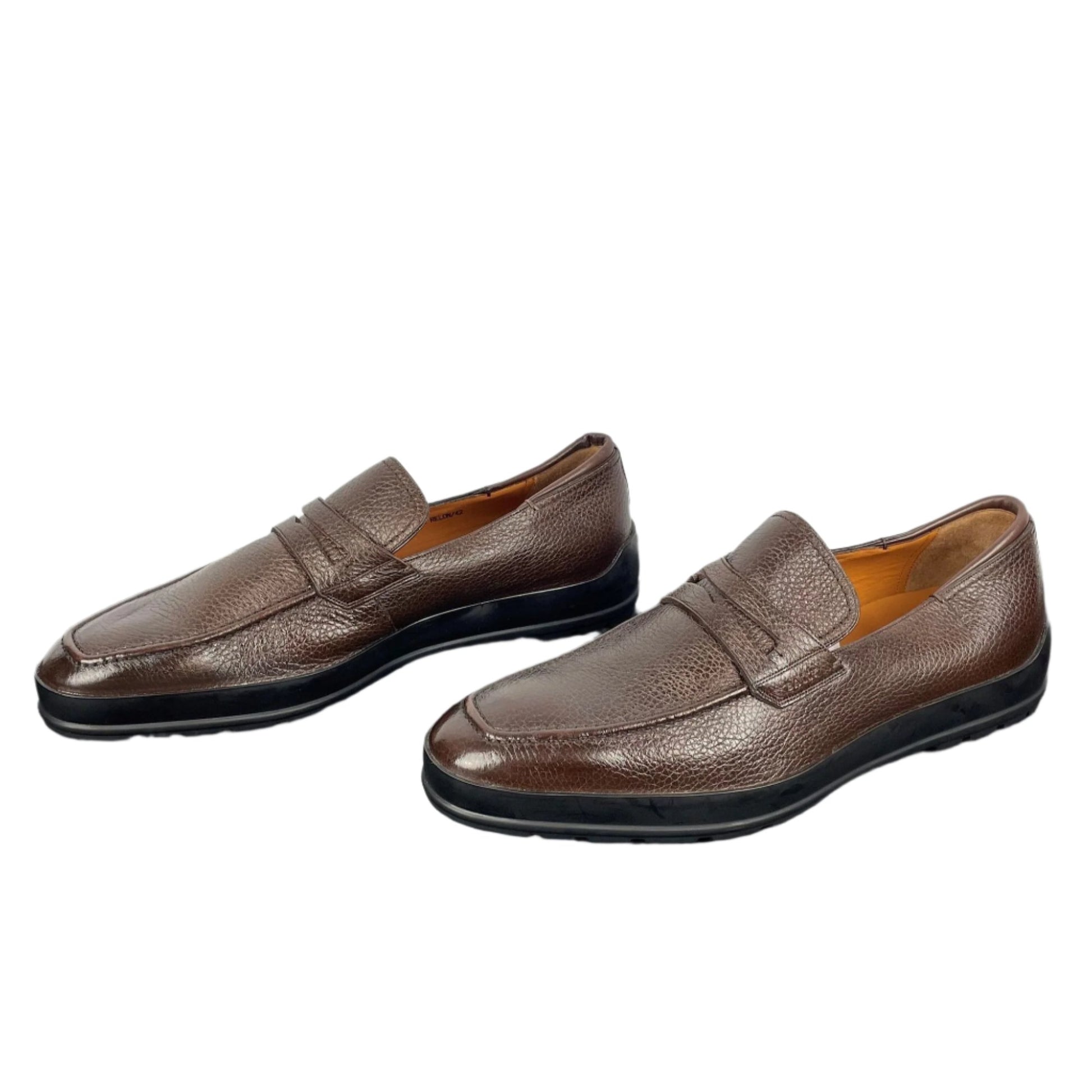 Bally Relon Brown Grained Leather Loafers | Positivo Clothing