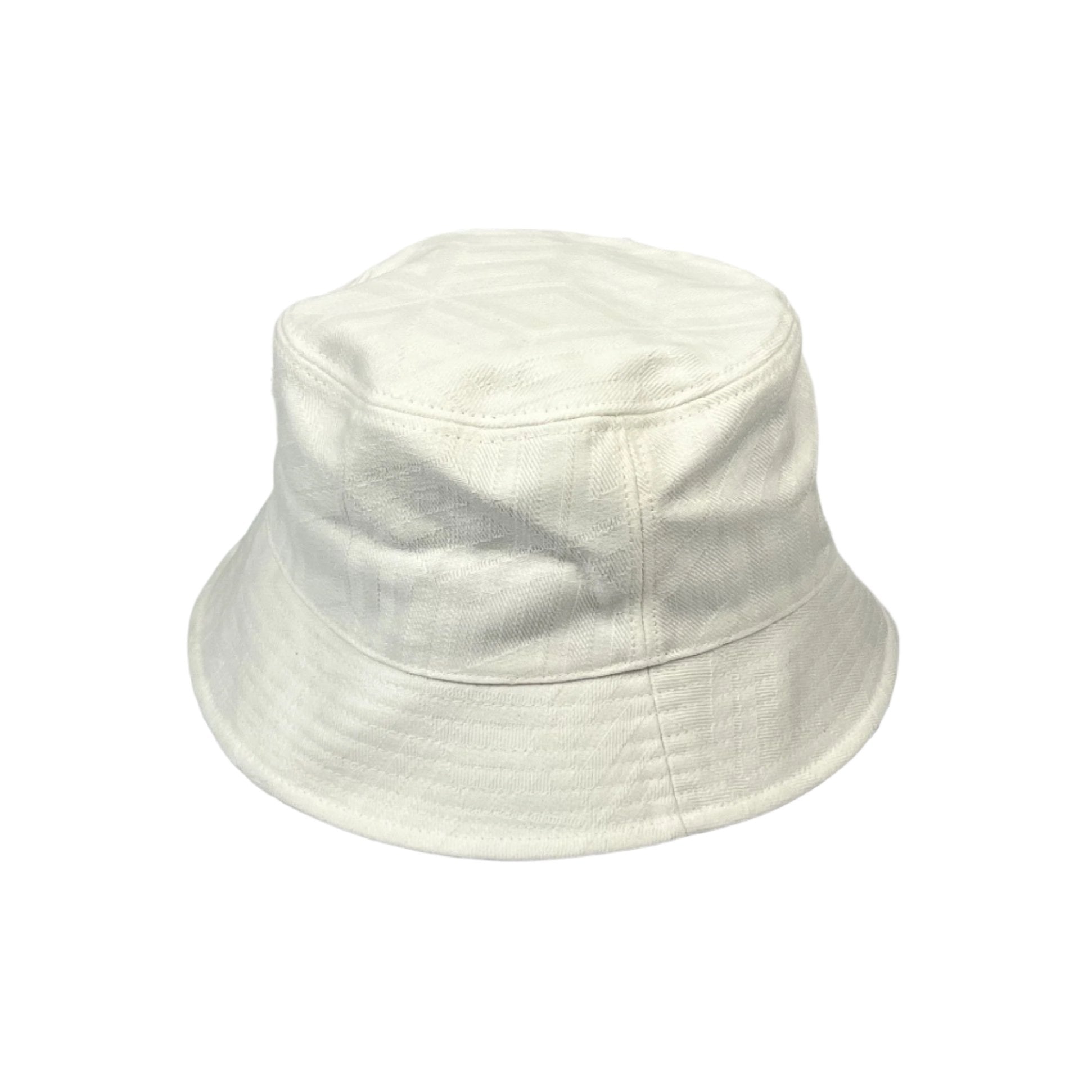 MCM White Cubic Logo Denim Jacquard Bucket Hat | Positivo Clothing