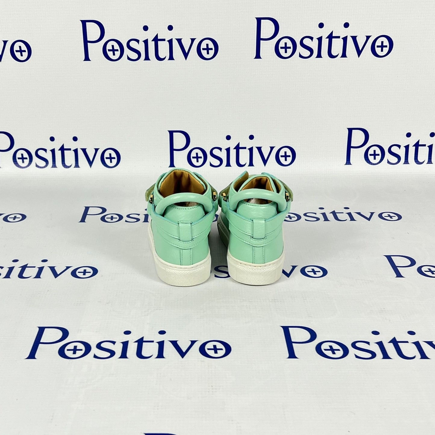 Buscemi 100MM Kid Mint Leather Sneakers | Positivo Clothing