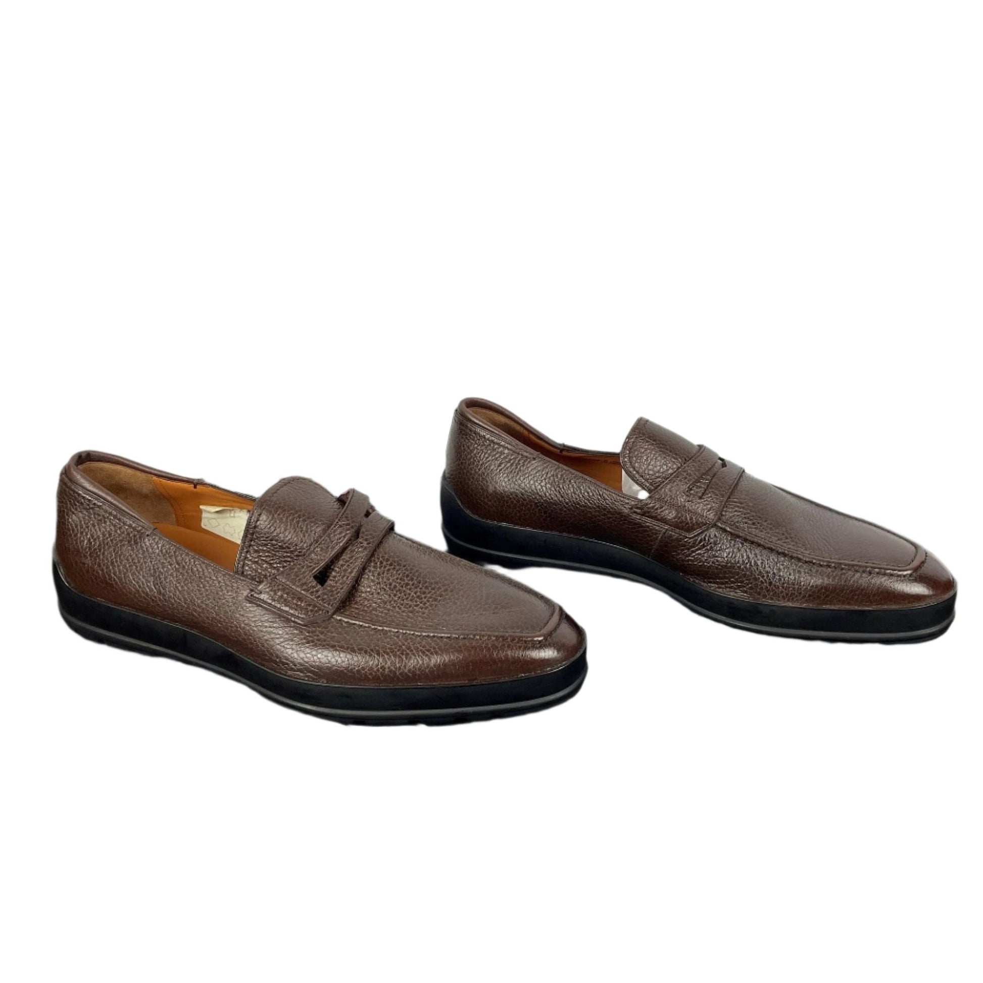 Bally Relon Brown Grained Leather Loafers | Positivo Clothing