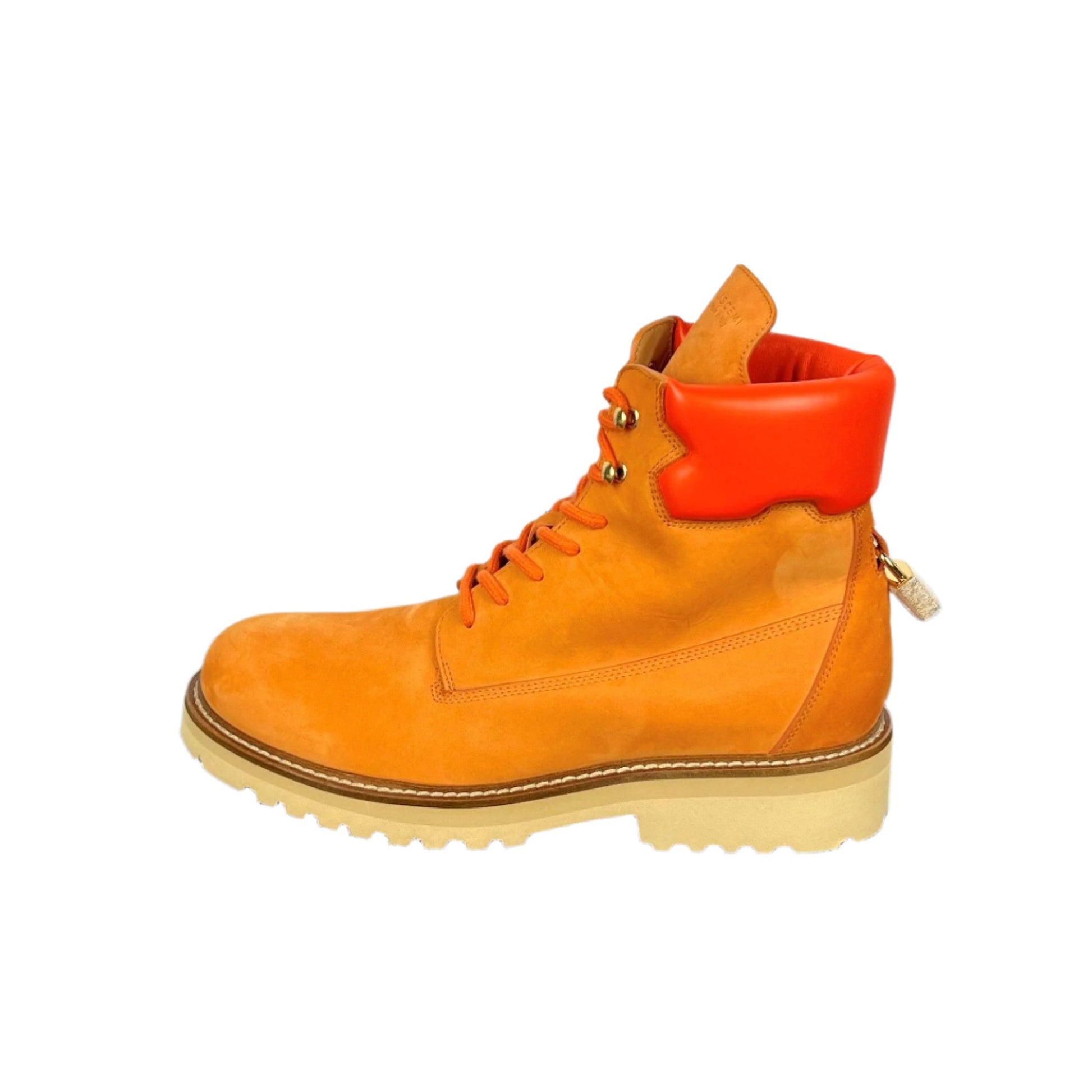 Buscemi Site Boot Orange Nabuk Leather Boots | Positivo Clothing