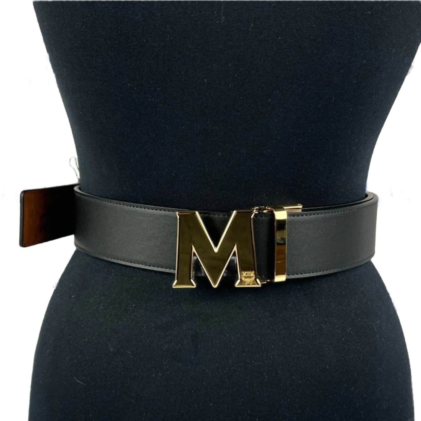 MCM Claus Cognac Leather Reversible Belt | Positivo Clothing