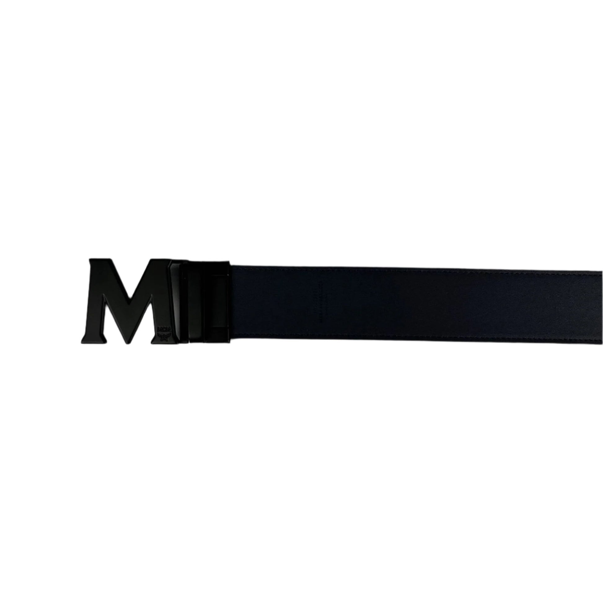 MCM Mens Claus Black M Buckle Candy Red Leather Reversible Belt | Positivo Clothing