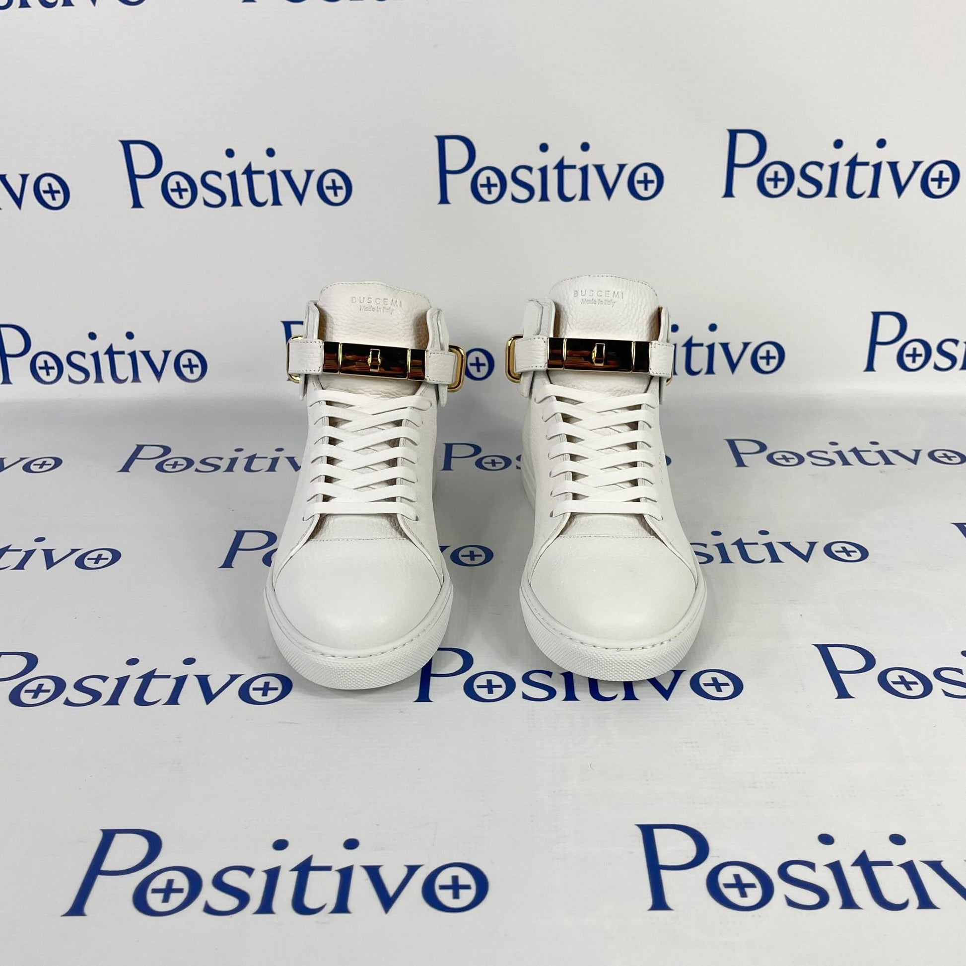 Buscemi 100MM Alce White Leather Sneakers | Positivo Clothing