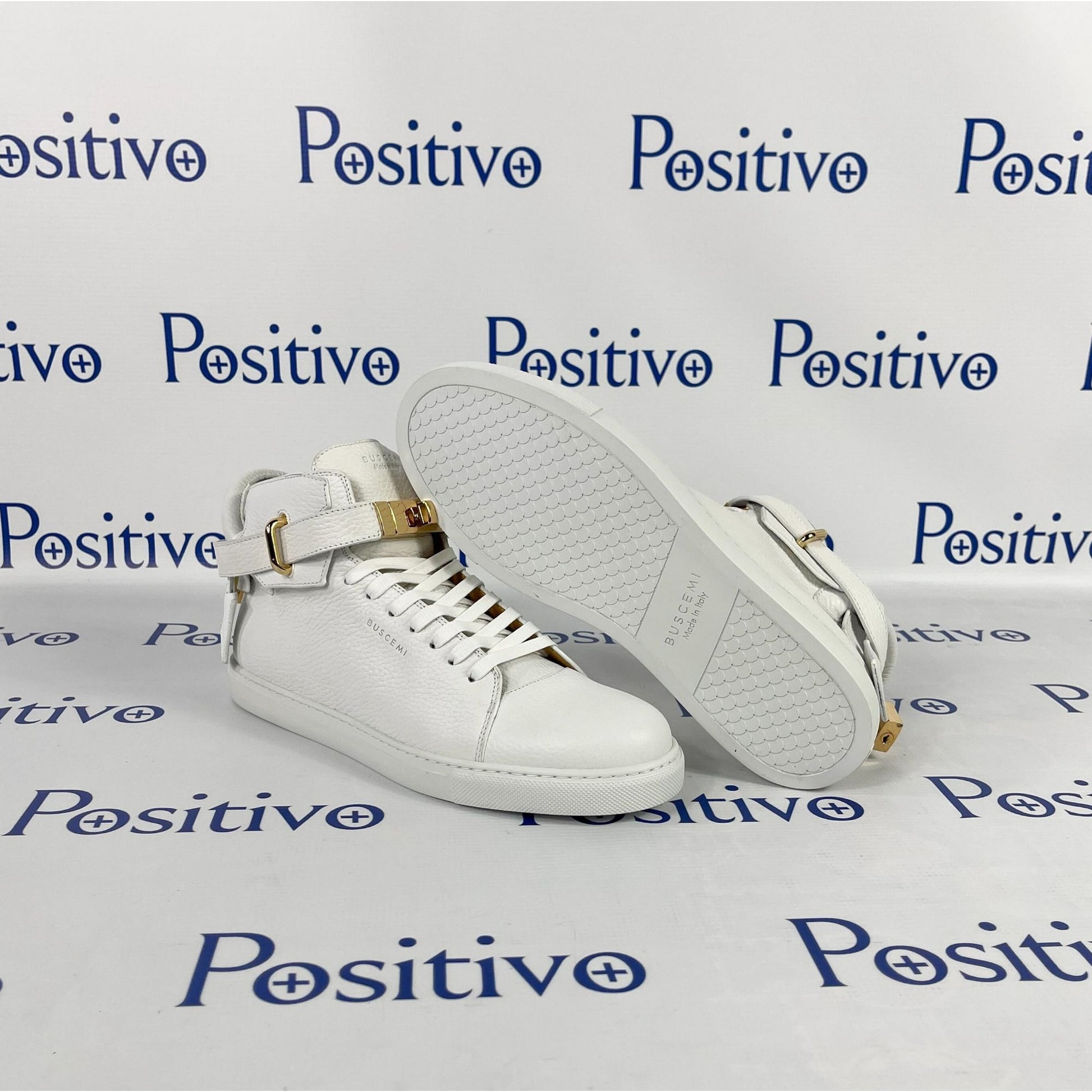 Buscemi 100MM Alce White Leather Sneakers | Positivo Clothing