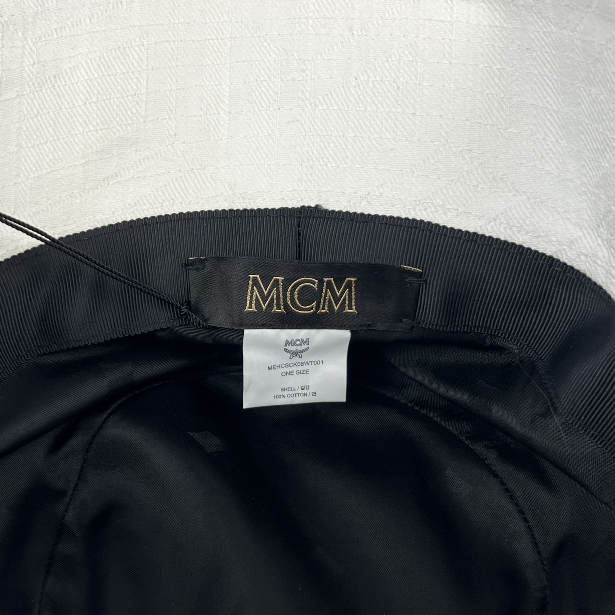 Mcm Cubic Logo Jacquard Cap Black/White One Size